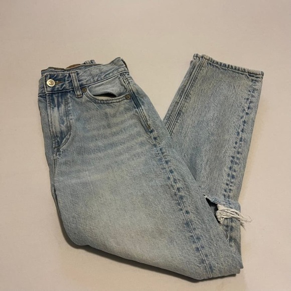 American Eagle Outfitters Denim - American Eagle light wash distressed mom jean denim 0